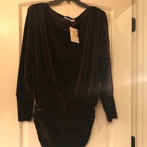 Boston Proper Brown Velvet  Blouse (BNWT)